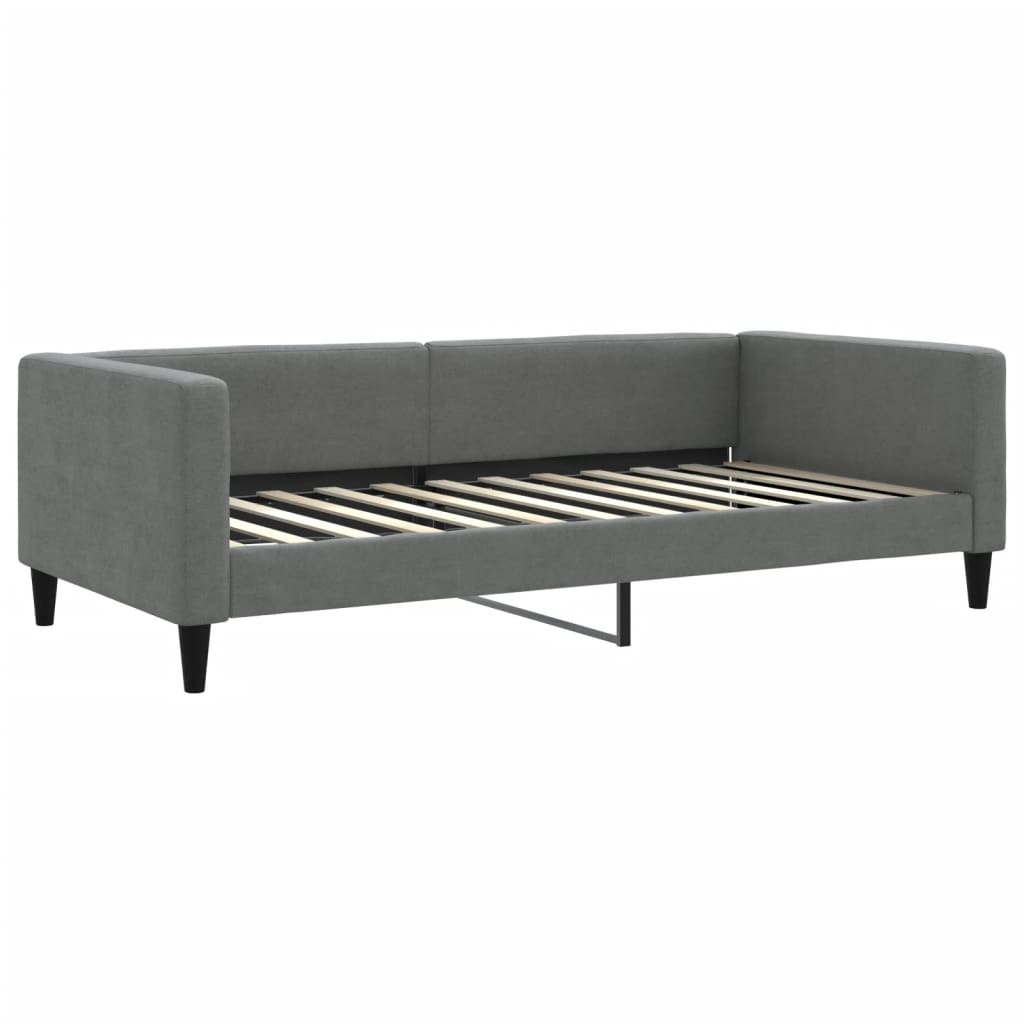 Daybed with mattress dark grey 100x200 cm fabric