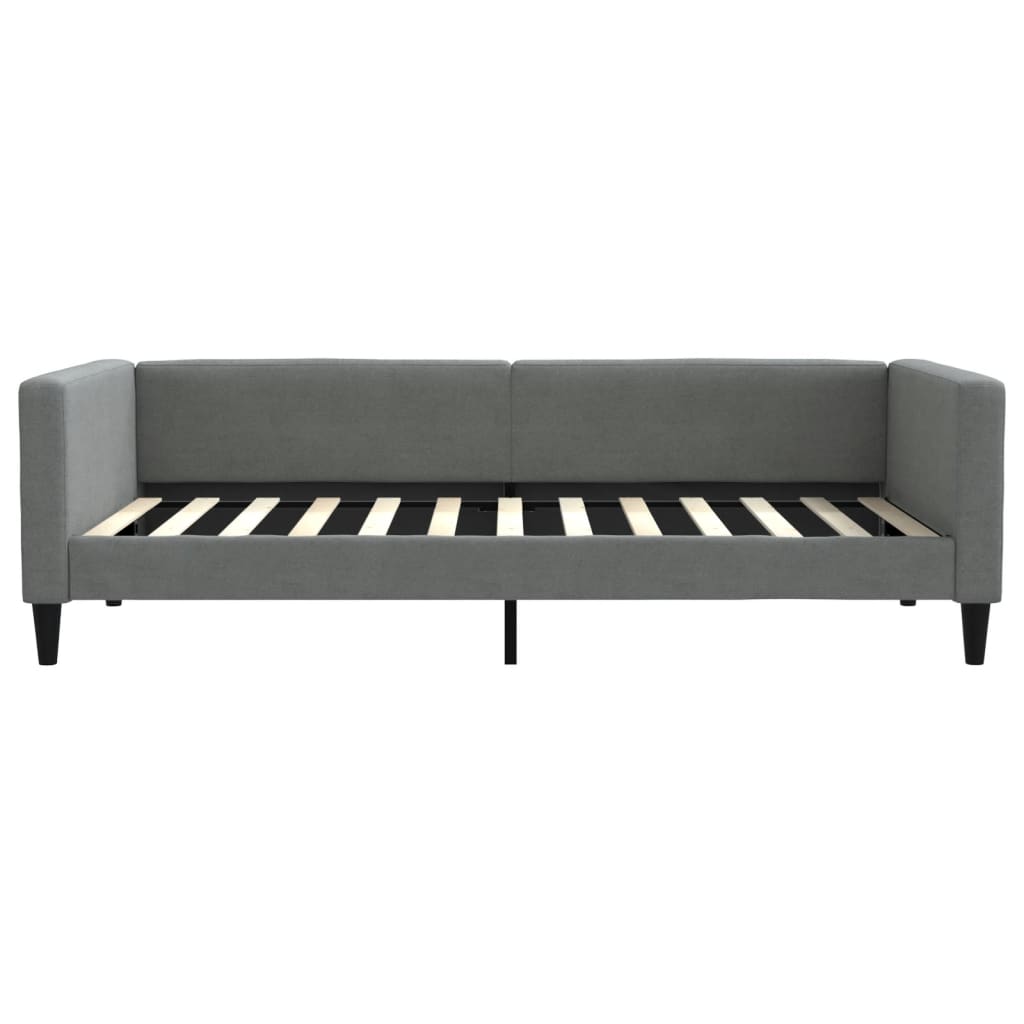 Daybed with mattress dark grey 100x200 cm fabric