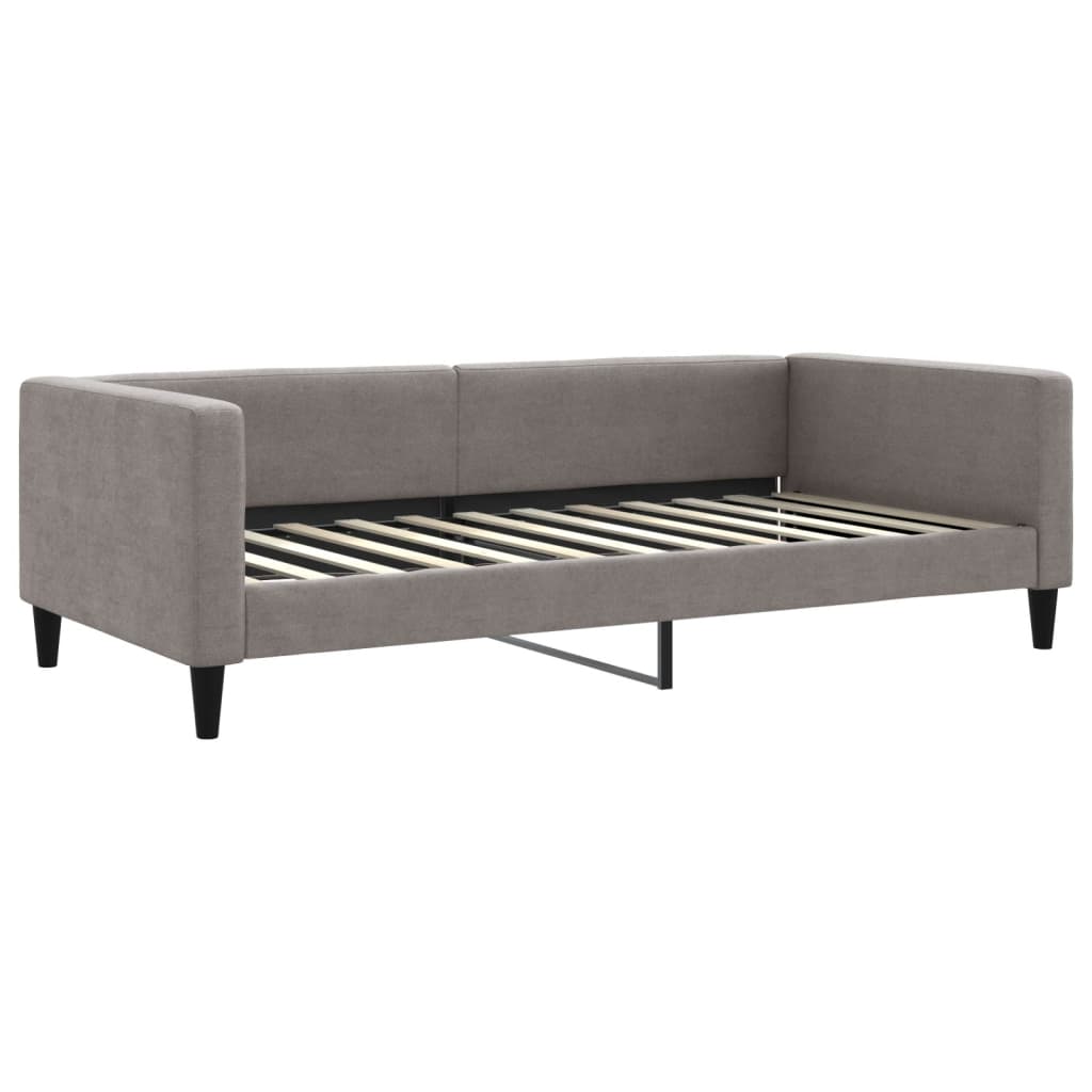 Daybed with mattress taupe 100x200 cm fabric