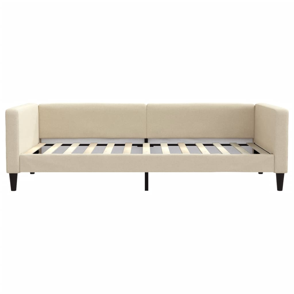 Daybed with mattress cream 100x200 cm fabric