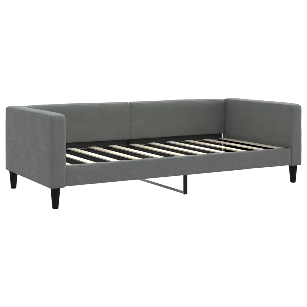 Daybed with mattress dark grey 90x190 cm fabric