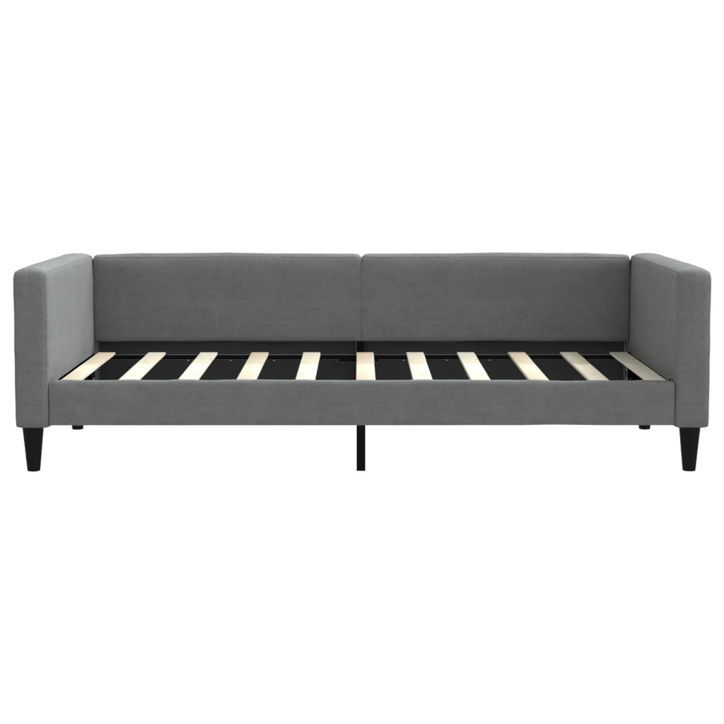 Daybed with mattress dark grey 90x190 cm fabric