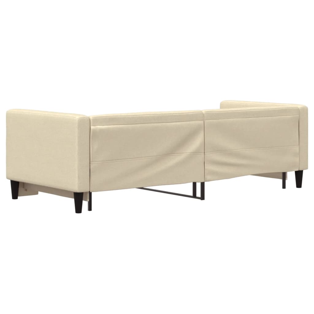 Tagesbett Ausziehbar Creme 80x200 cm Stoff