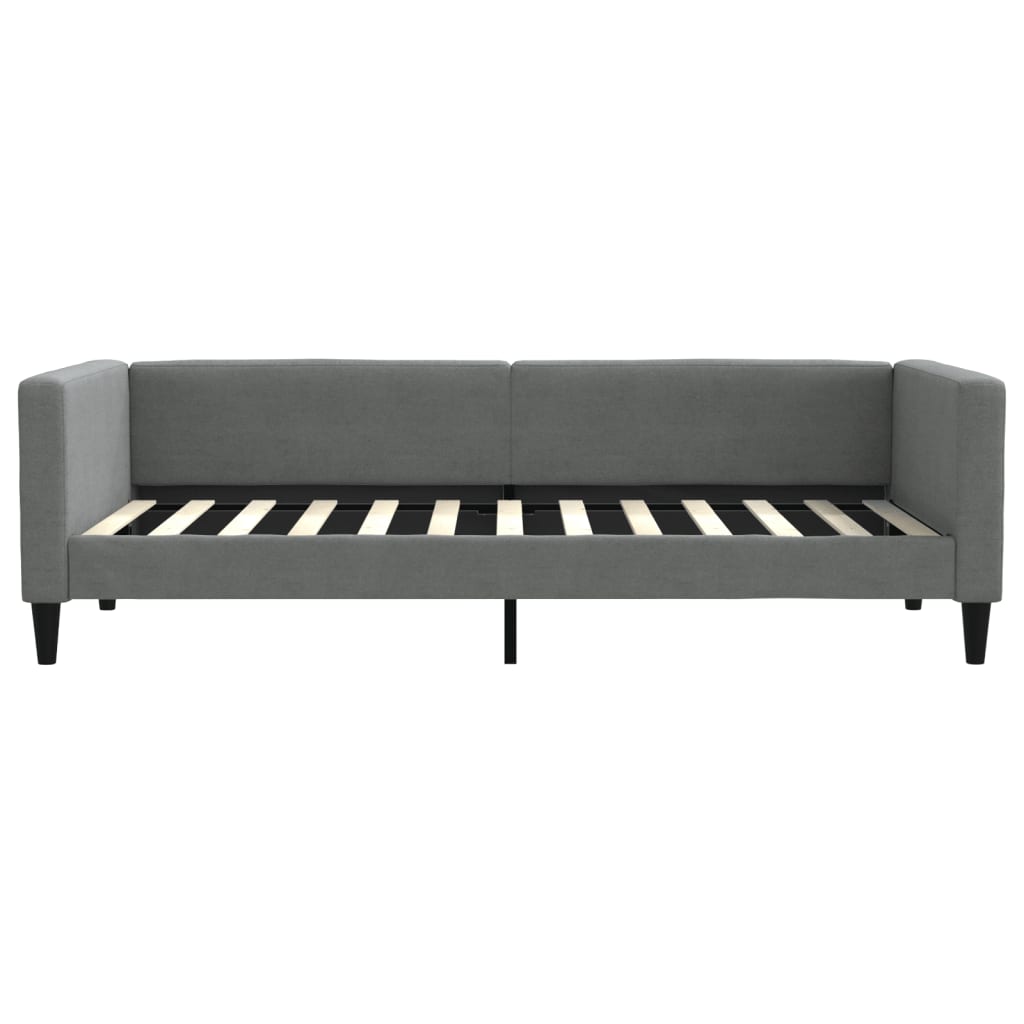 Tagesbett Ausziehbar Dunkelgrau 90x200 cm Stoff