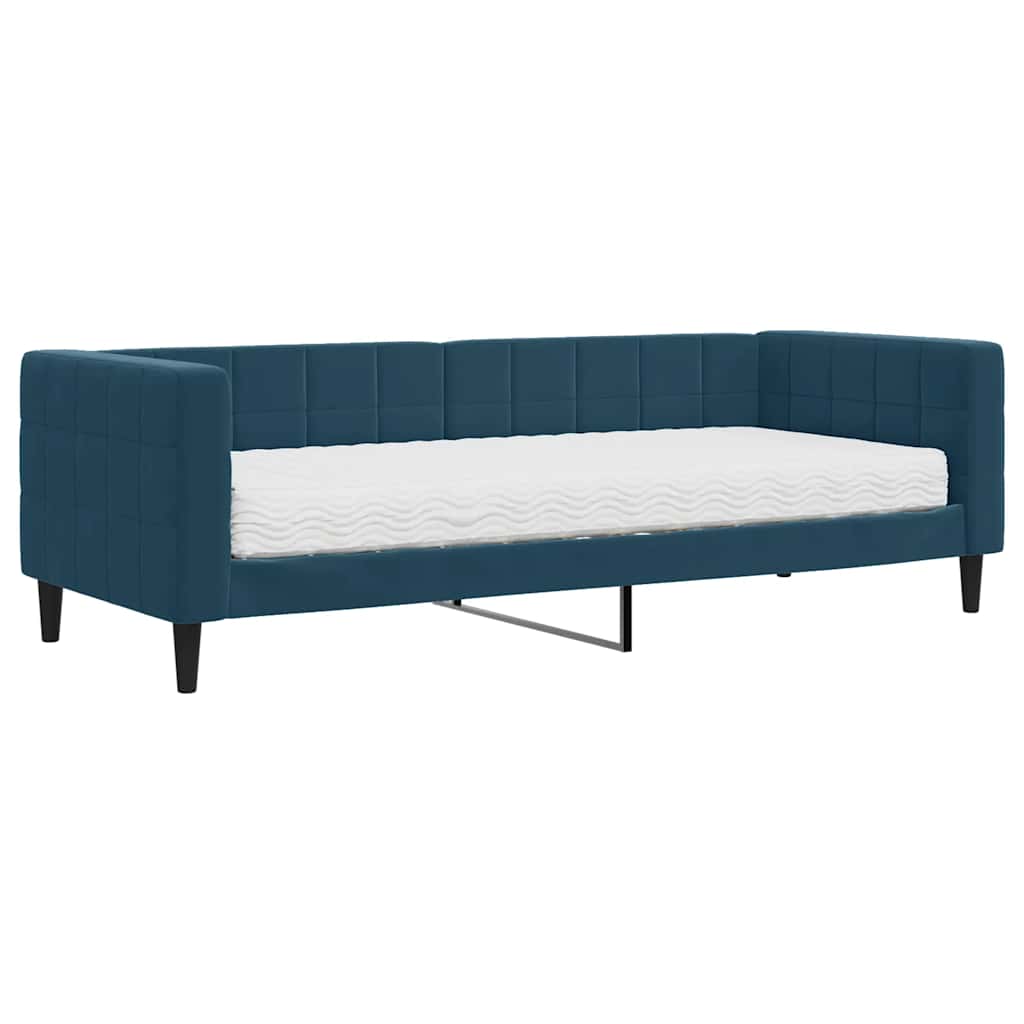 Tagesbett mit Matratze Blau 80x200 cm Samt