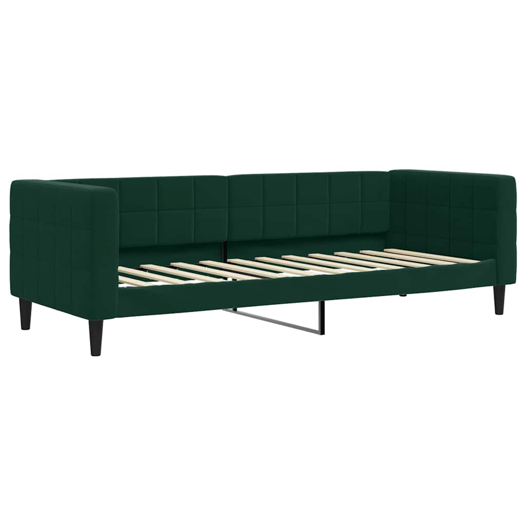 Tagesbett mit Matratze Dunkelgrün 80x200 cm Samt
