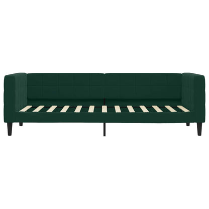 Tagesbett mit Matratze Dunkelgrün 80x200 cm Samt