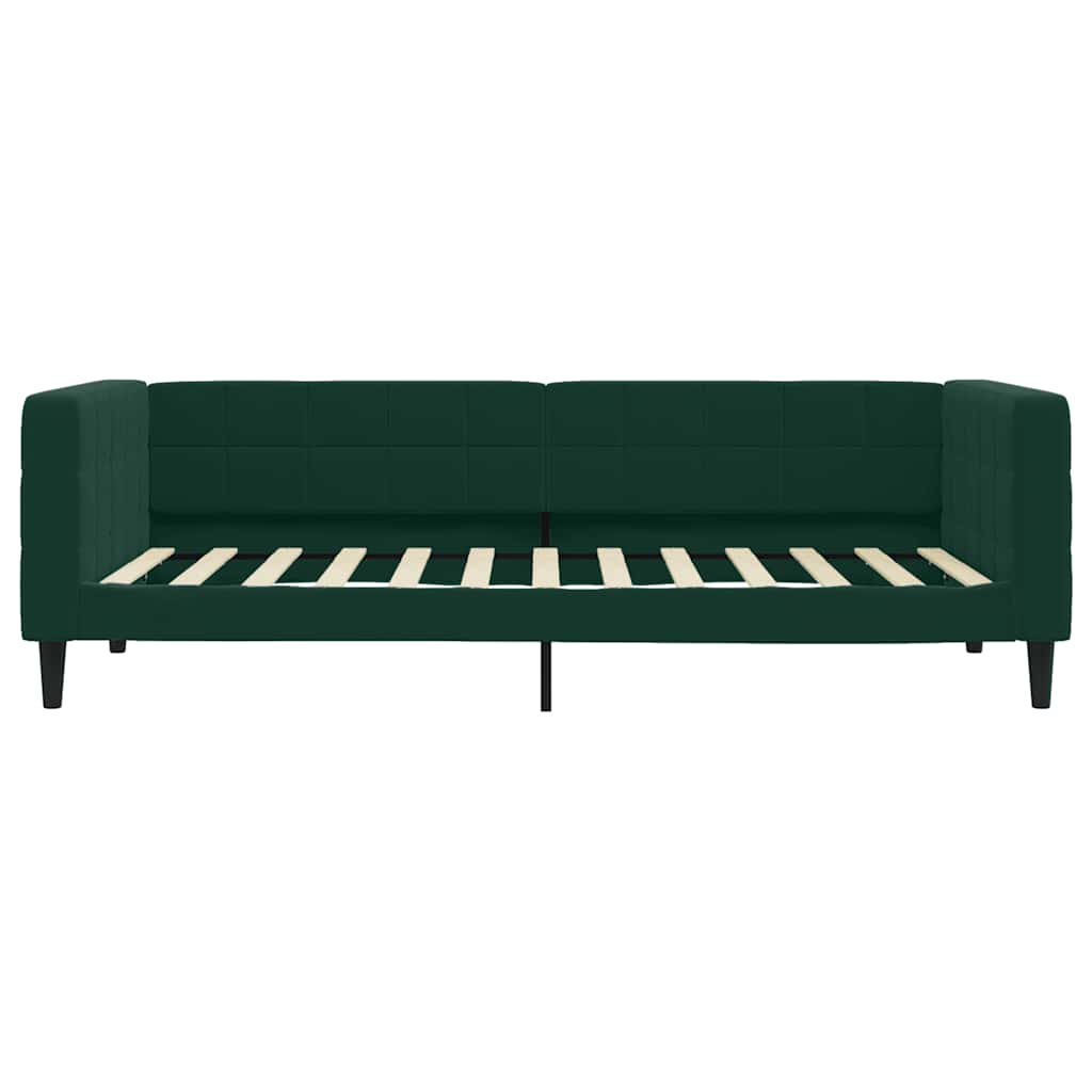 Tagesbett mit Matratze Dunkelgrün 90x200 cm Samt