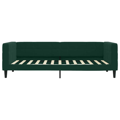 Tagesbett mit Matratze Dunkelgrün 90x200 cm Samt