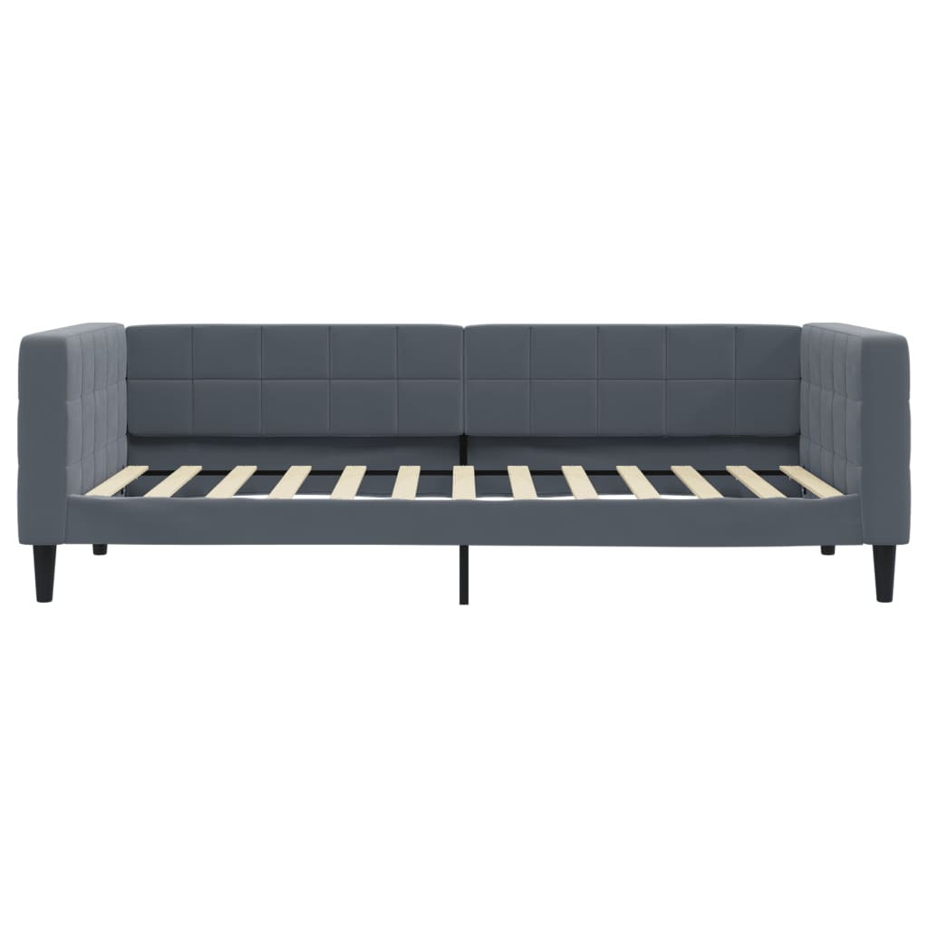 Daybed with mattress dark grey 100x200 cm velvet