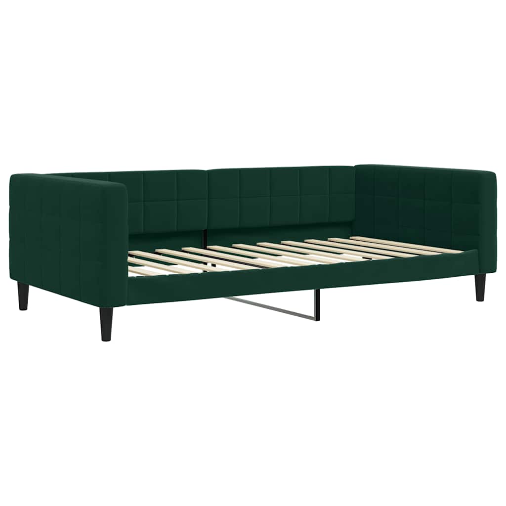 Tagesbett mit Matratze Dunkelgrün 100x200 cm Samt
