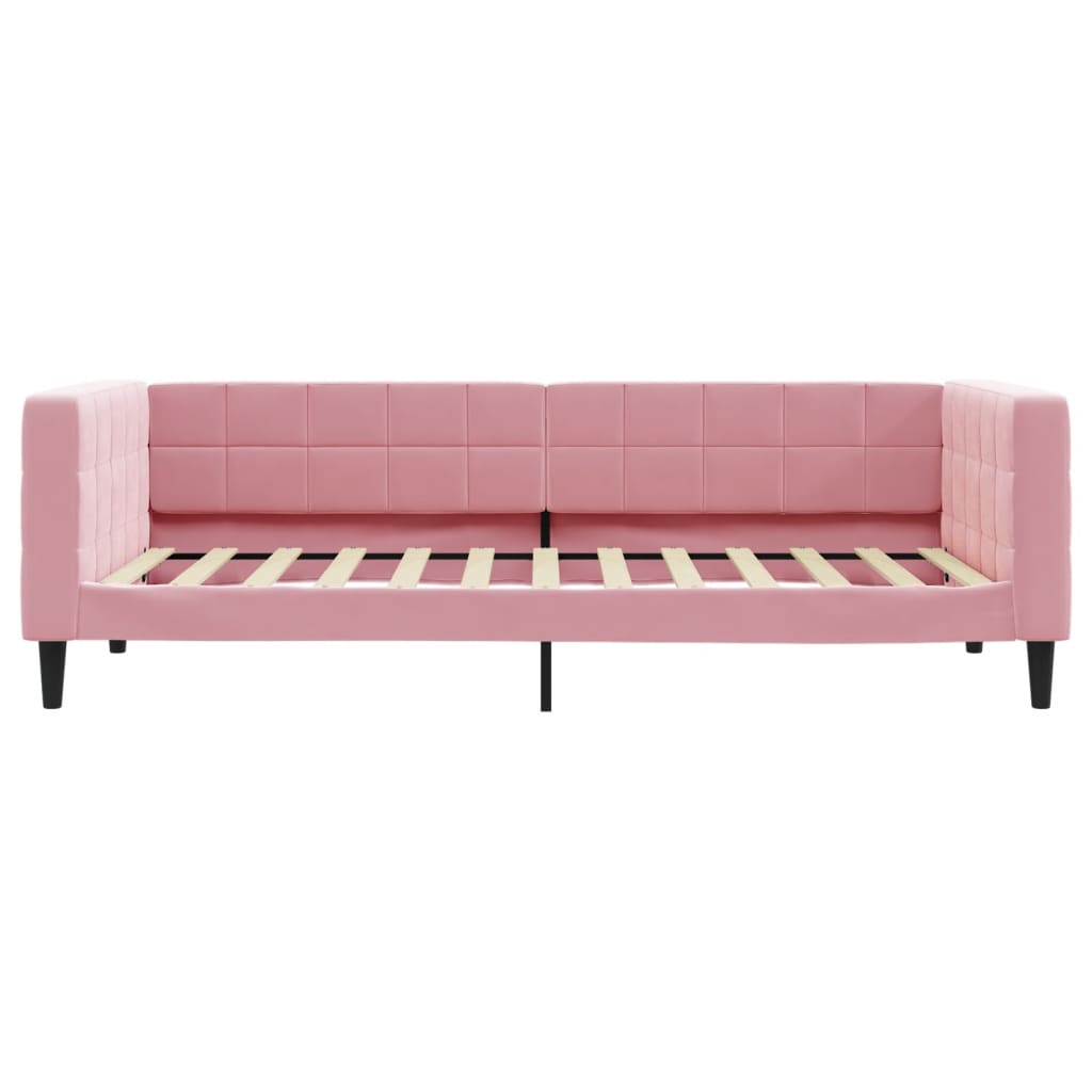Daybed with mattress pink 100x200 cm velvet
