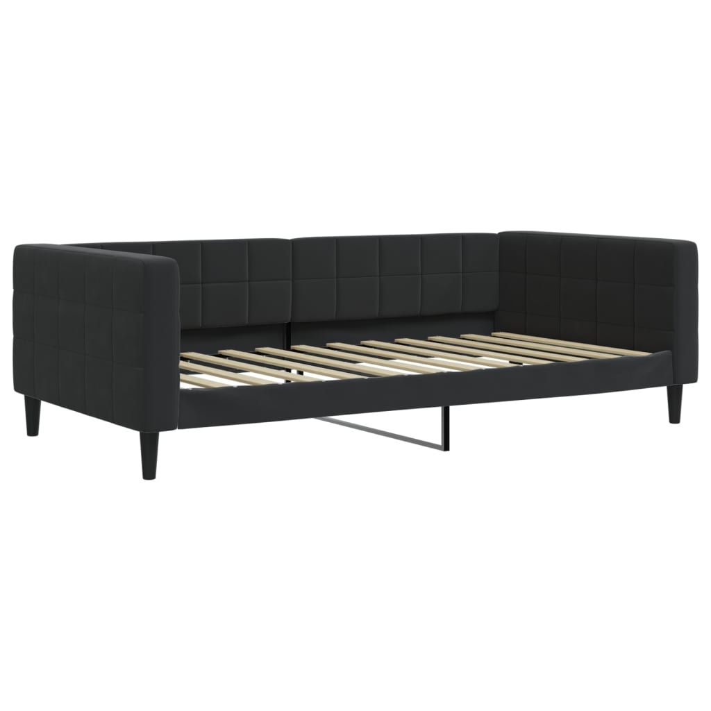 Daybed with mattress black 100x200 cm velvet