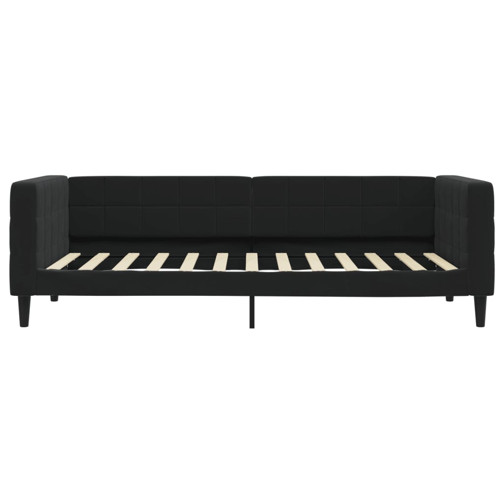 Daybed with mattress black 100x200 cm velvet