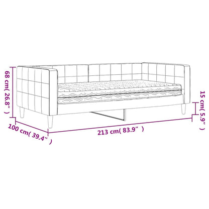 Tagesbett mit Matratze Dunkelgrau 90x190 cm Samt