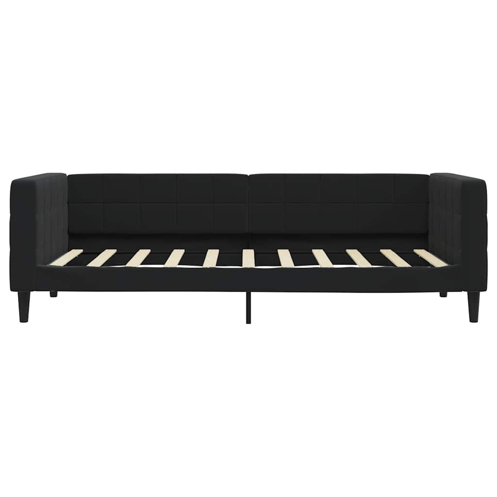 Tagesbett mit Matratze Schwarz 90x190 cm Samt