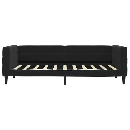 Tagesbett mit Matratze Schwarz 90x190 cm Samt