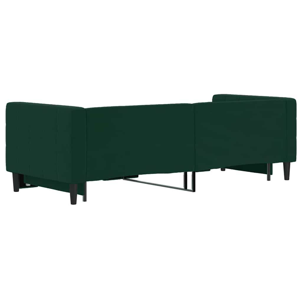 Tagesbett Ausziehbar Dunkelgrün 80x200 cm Samt