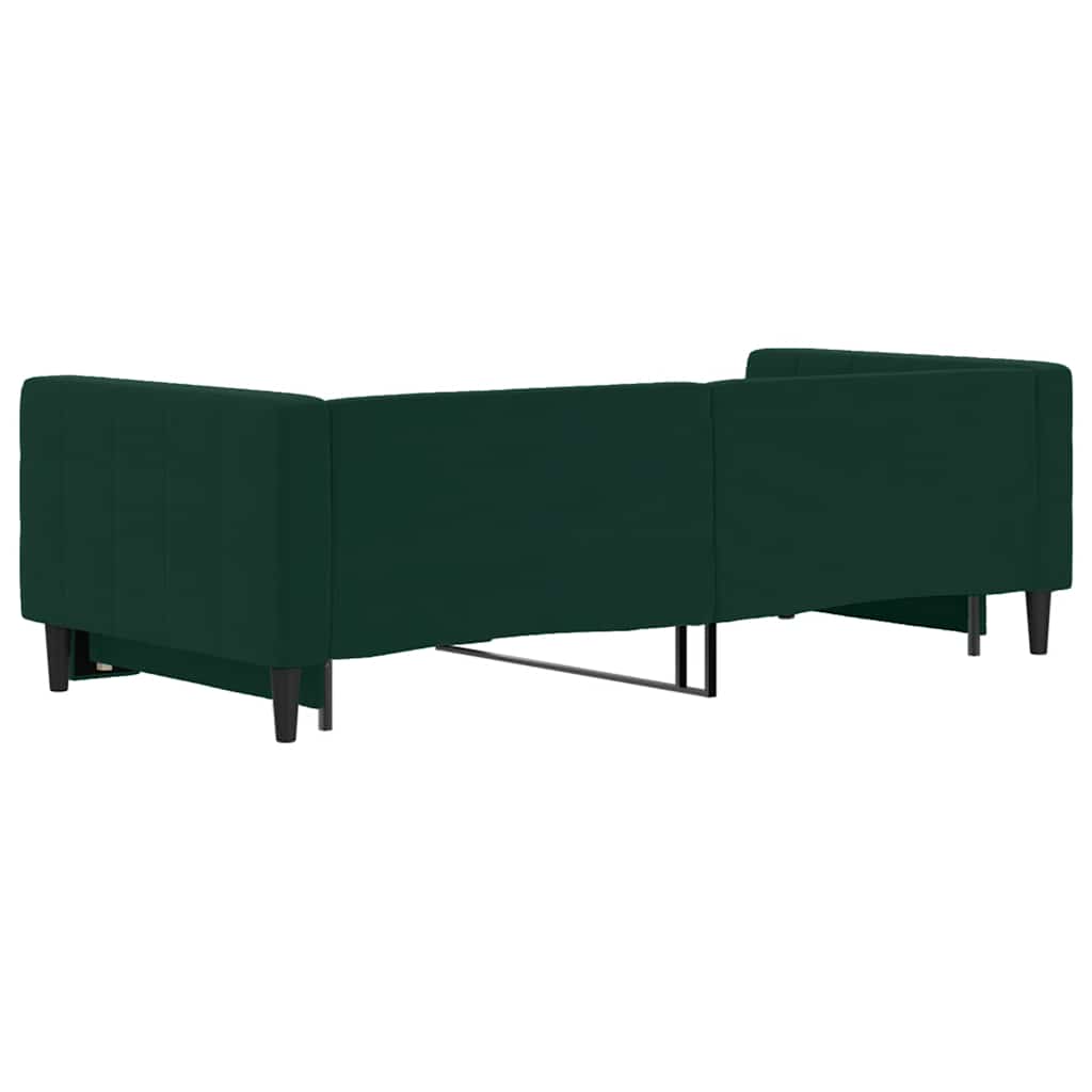 Tagesbett Ausziehbar Dunkelgrün 90x200 cm Samt