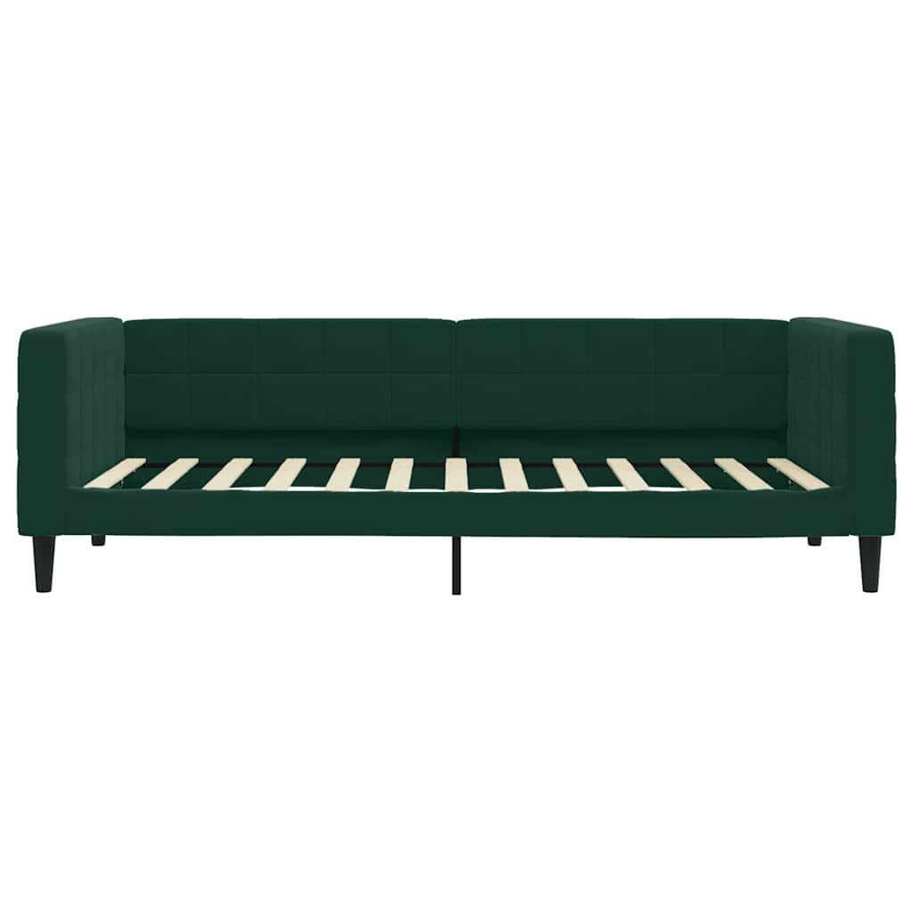 Tagesbett Ausziehbar Dunkelgrün 90x200 cm Samt