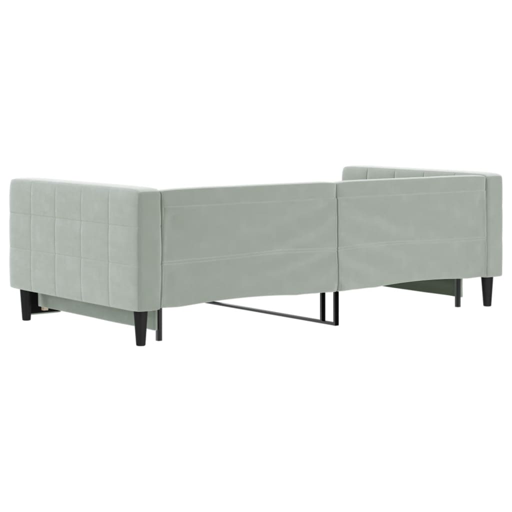 Tagesbett Ausziehbar Hellgrau 100x200 cm Samt