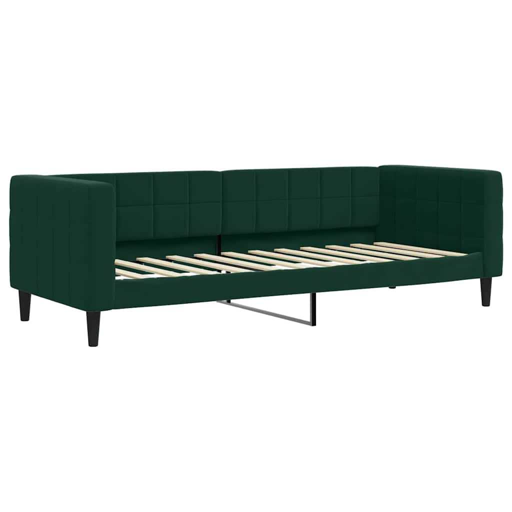 Tagesbett Ausziehbar mit Schubladen Dunkelgrün 80x200 cm Samt