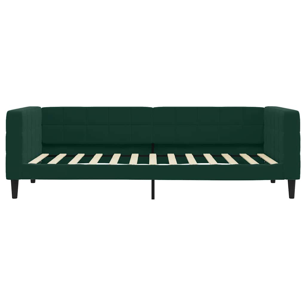Tagesbett Ausziehbar mit Schubladen Dunkelgrün 90x200 cm Samt