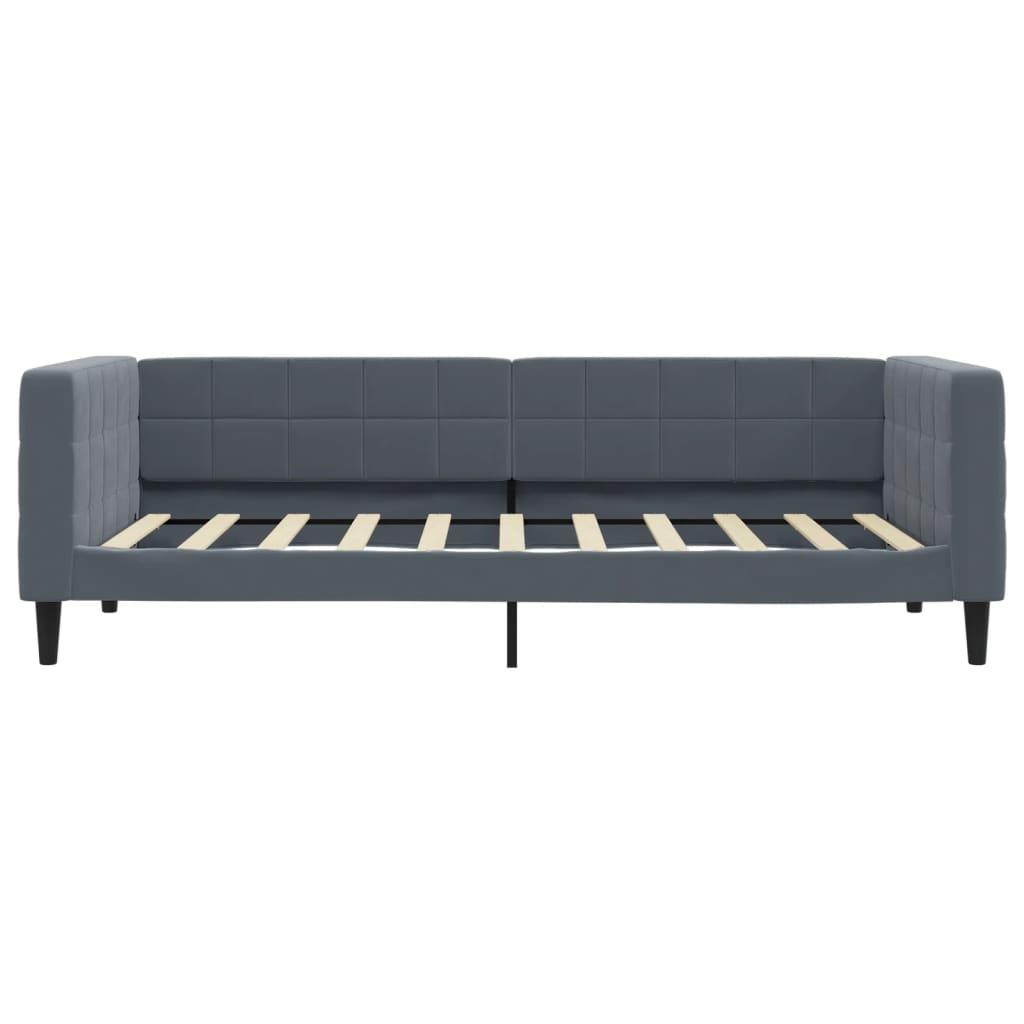 Tagesbett Ausziehbar mit Schubladen Dunkelgrau 90x190 cm Samt
