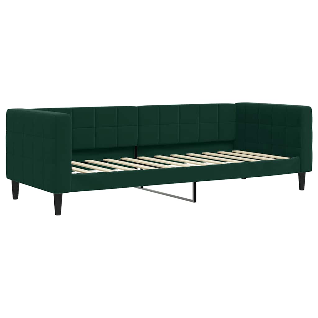 Tagesbett Ausziehbar mit Schubladen Dunkelgrün 80x200 cm Samt