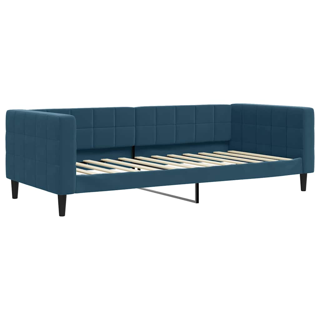 Tagesbett Ausziehbar mit Schubladen Blau 90x200 cm Samt