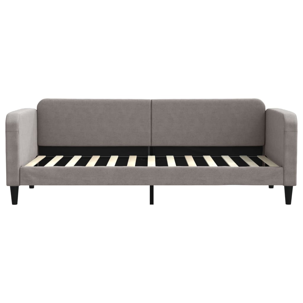 Daybed with mattress taupe 80x200 cm fabric
