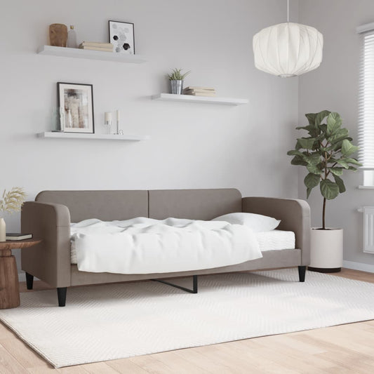 Daybed with mattress taupe 80x200 cm fabric