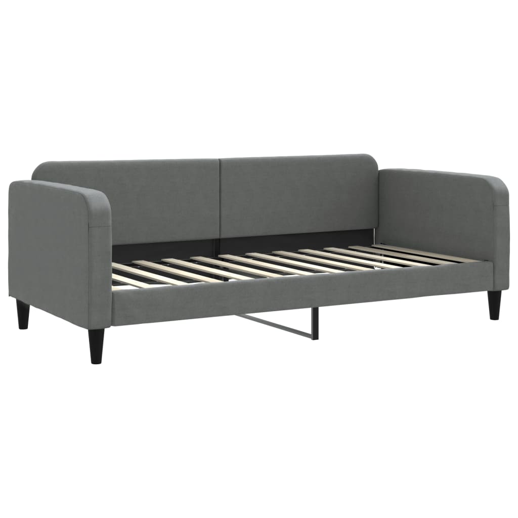 Daybed with mattress dark grey 90x200 cm fabric