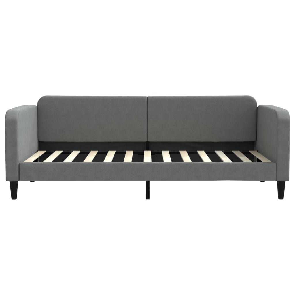 Daybed with mattress dark grey 90x200 cm fabric