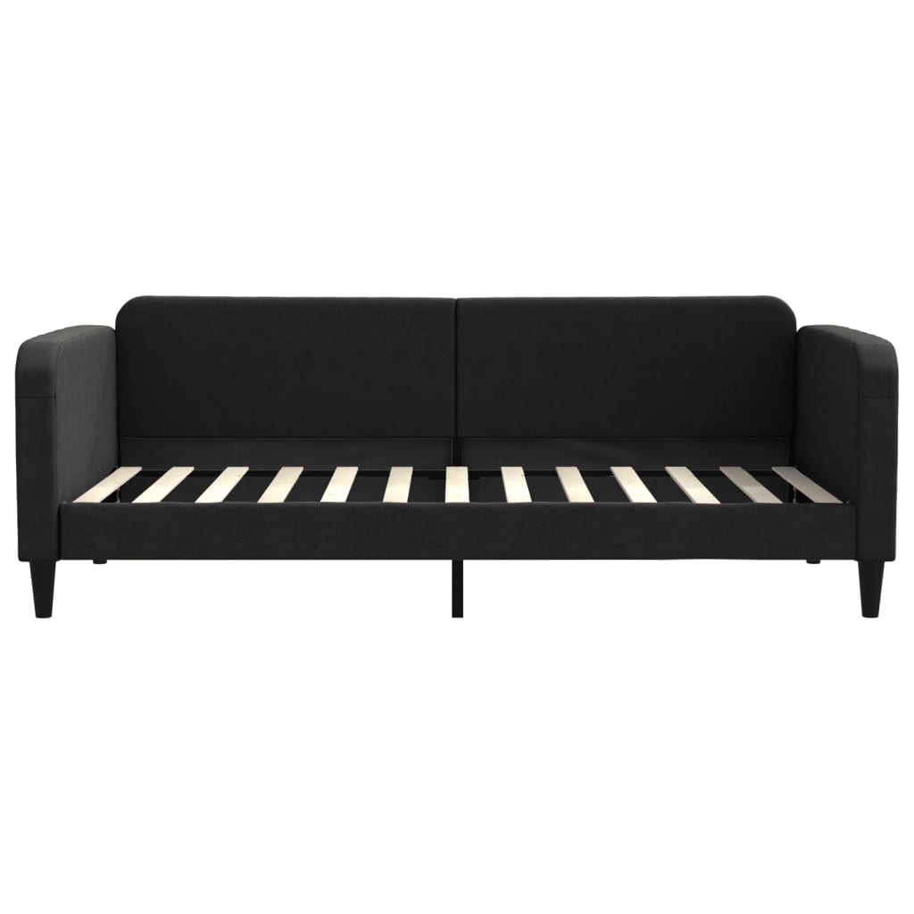 Daybed with mattress black 90x200 cm fabric