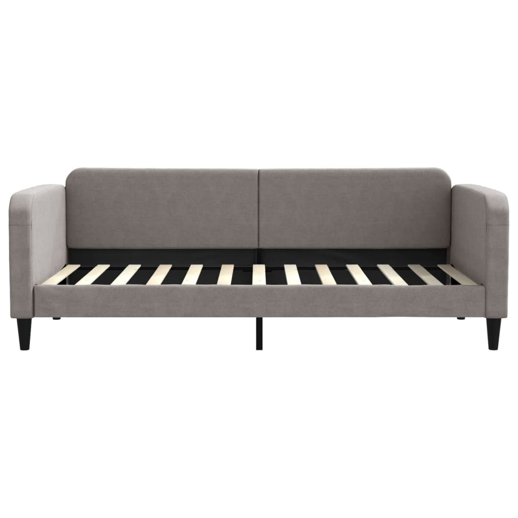 Daybed with mattress taupe 90x200 cm fabric