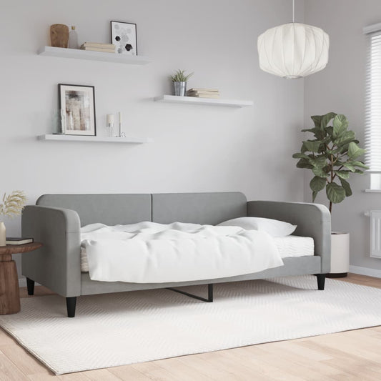 Lit de repos avec matelas en tissu gris clair 100x200 cm