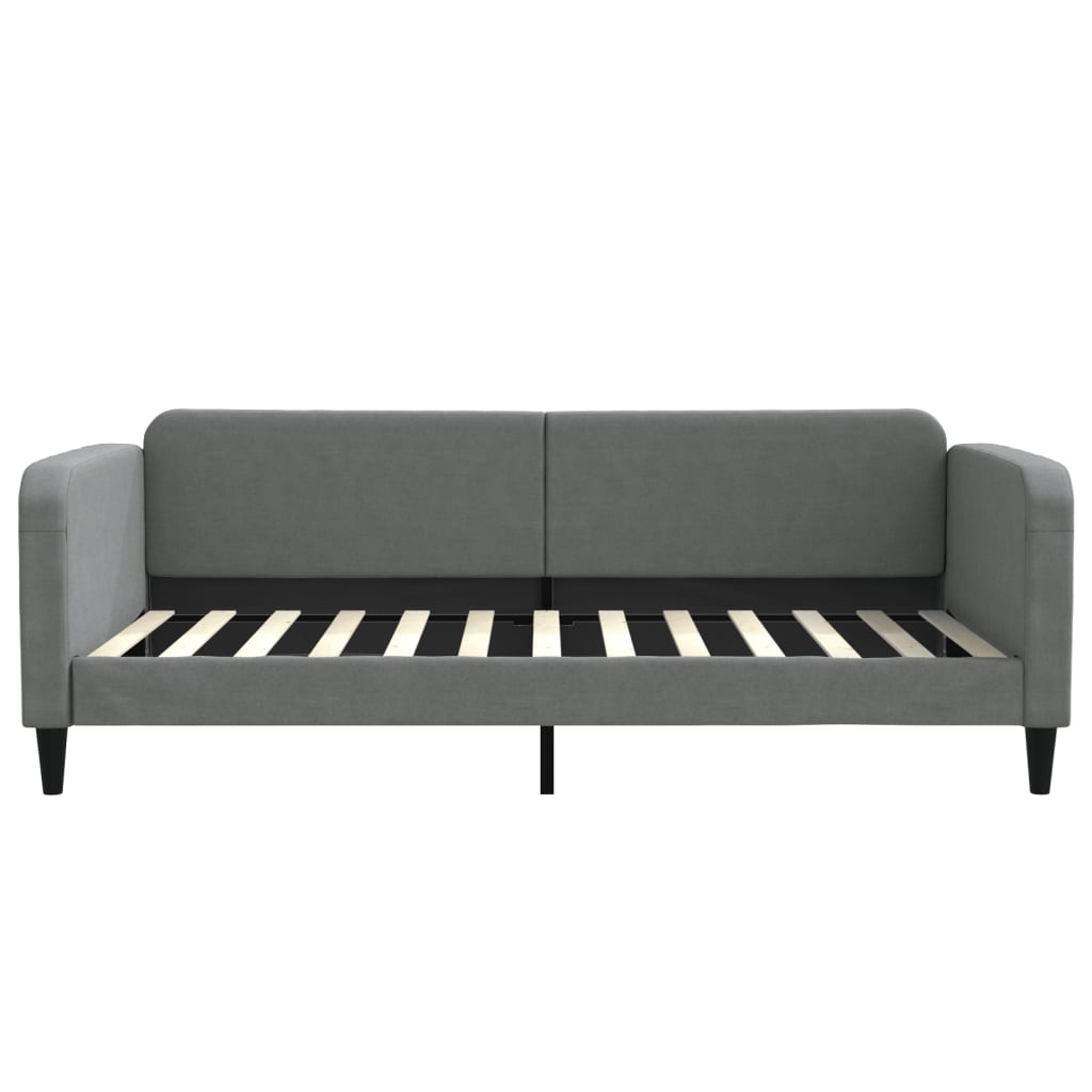 Daybed with mattress dark grey 100x200 cm fabric