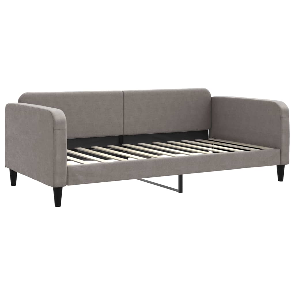 Daybed with mattress taupe 100x200 cm fabric