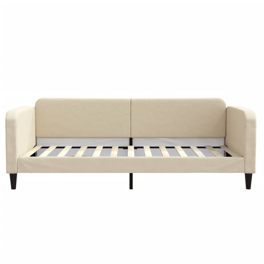 Daybed with mattress cream 100x200 cm fabric
