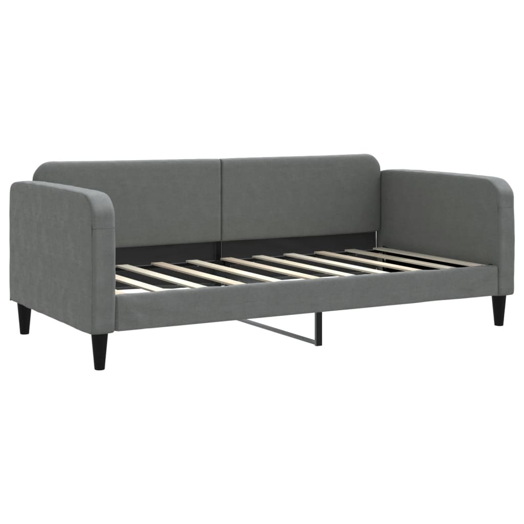 Daybed with mattress dark grey 90x190 cm fabric
