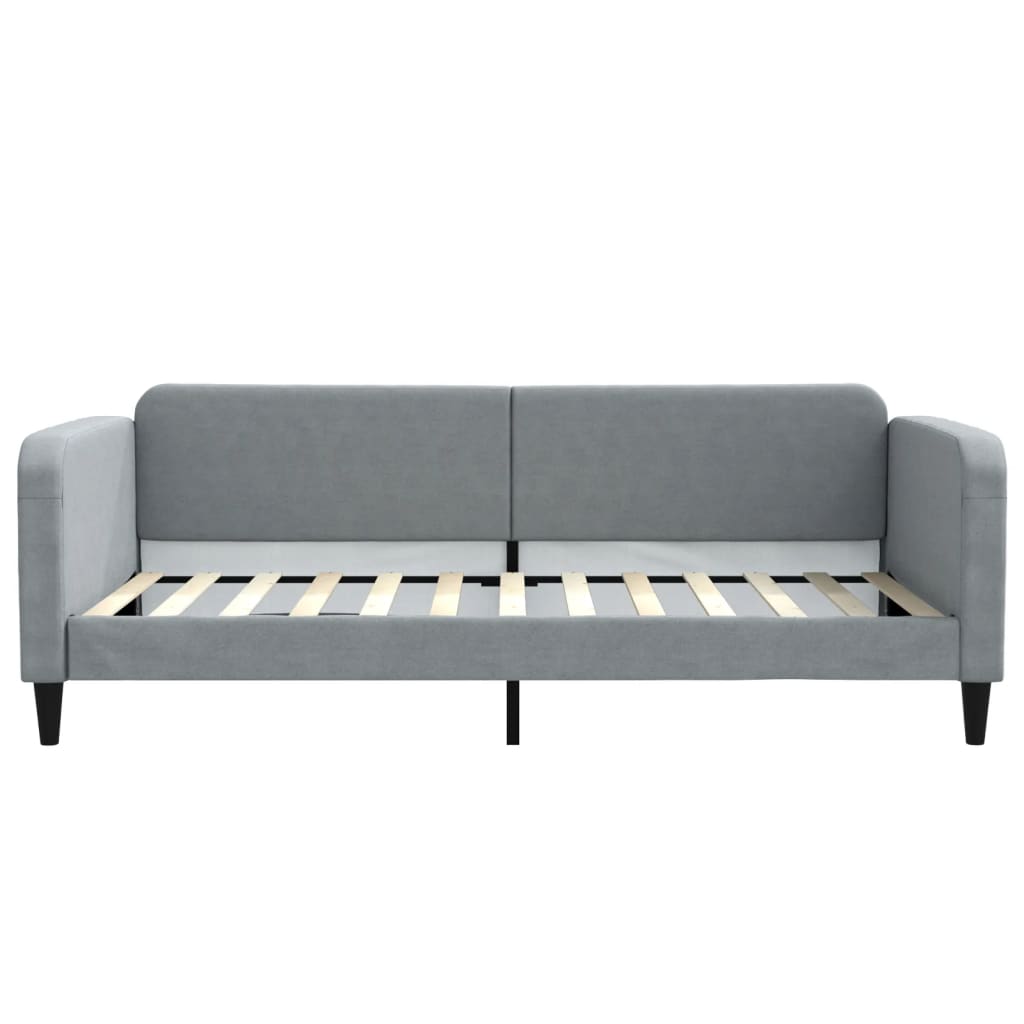 Tagesbett Ausziehbar Hellgrau 100x200 cm Stoff