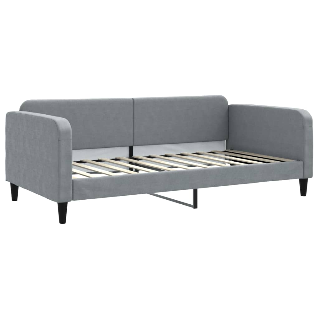 Tagesbett Ausziehbar mit Schubladen Hellgrau 100x200 cm Stoff