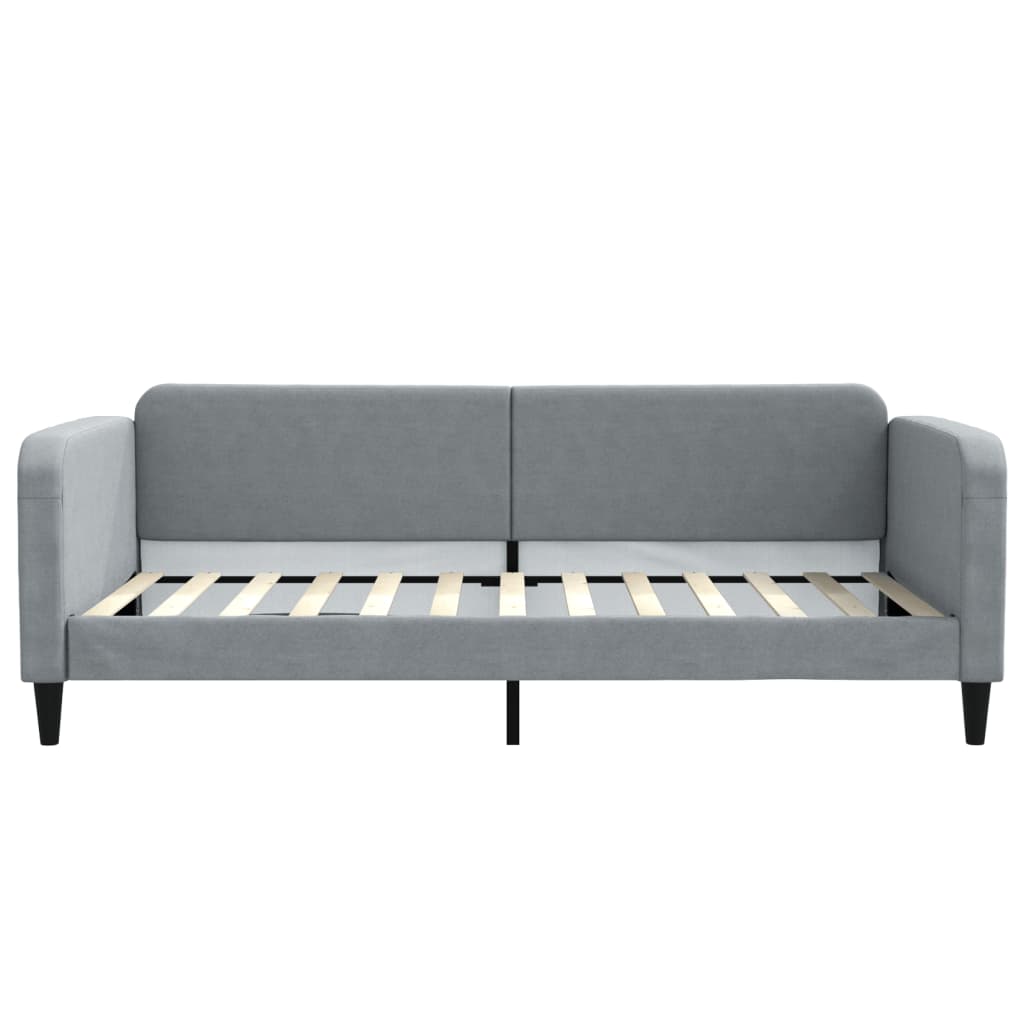 Tagesbett Ausziehbar mit Schubladen Hellgrau 100x200 cm Stoff