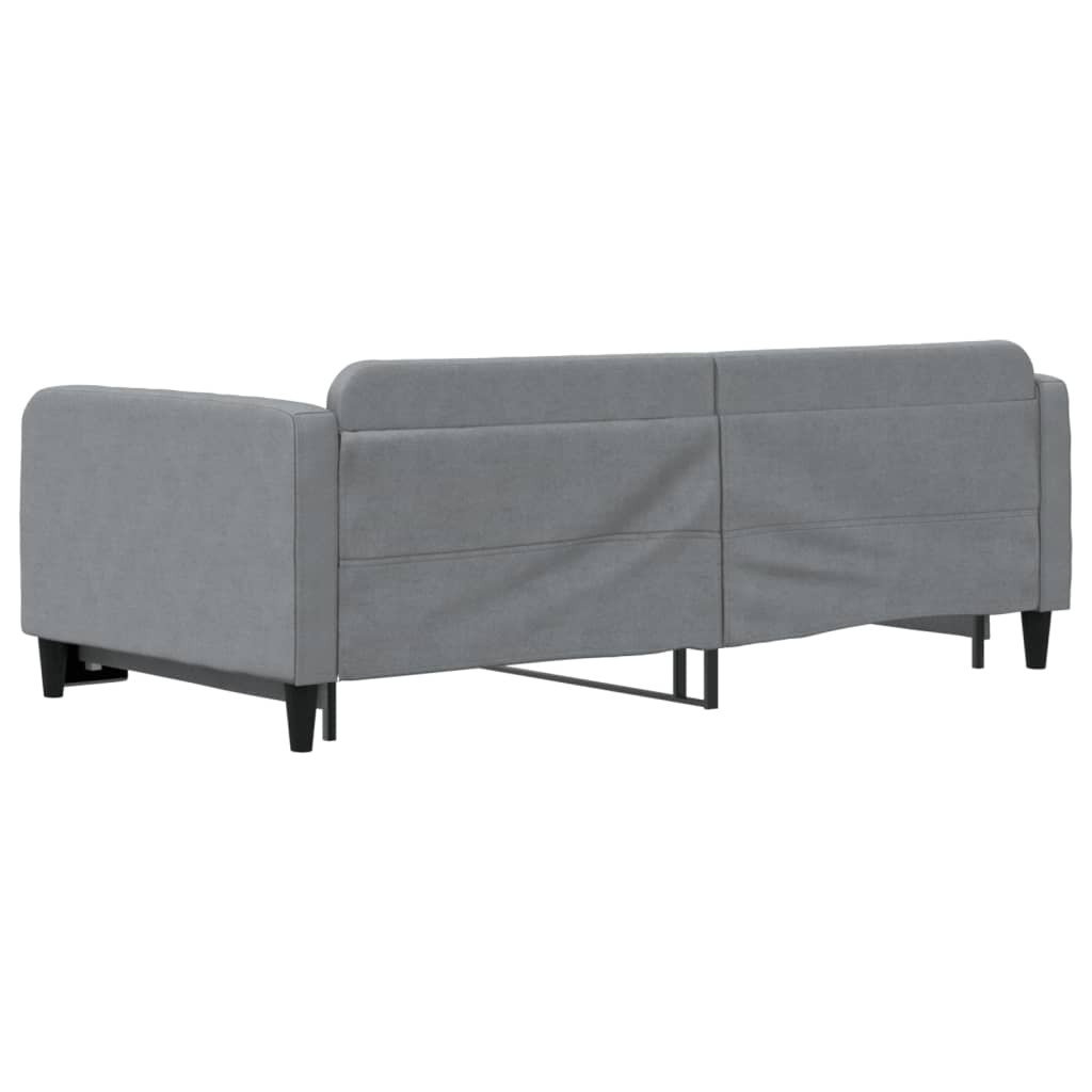Tagesbett Ausziehbar Hellgrau 100x190 cm Stoff