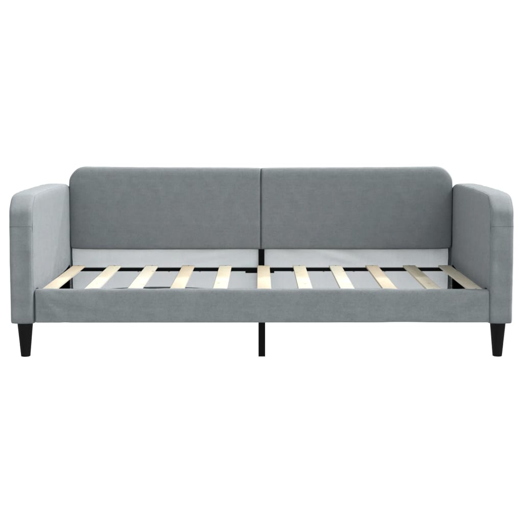 Tagesbett Ausziehbar Hellgrau 100x190 cm Stoff