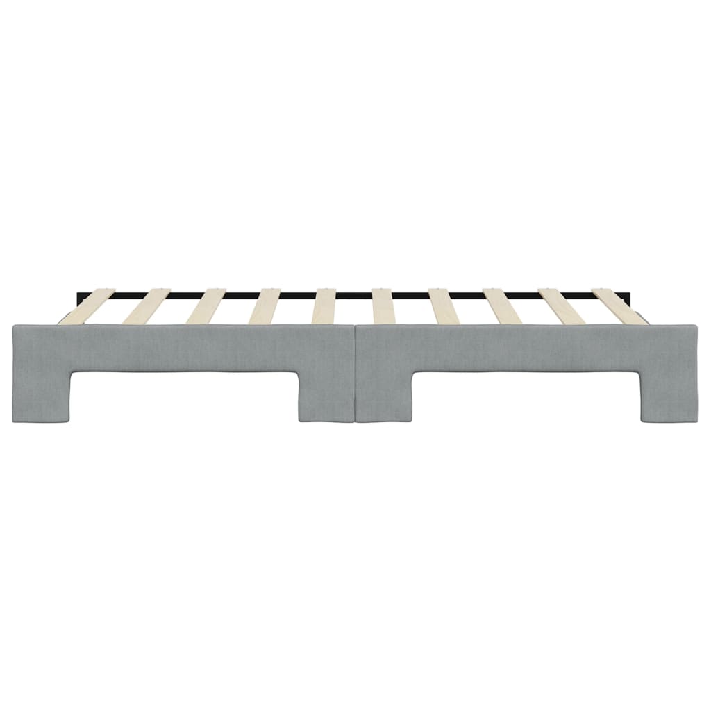 Tagesbett Ausziehbar Hellgrau 100x190 cm Stoff