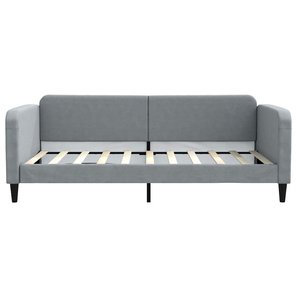 Tagesbett Ausziehbar mit Schubladen Hellgrau 100x190 cm Stoff