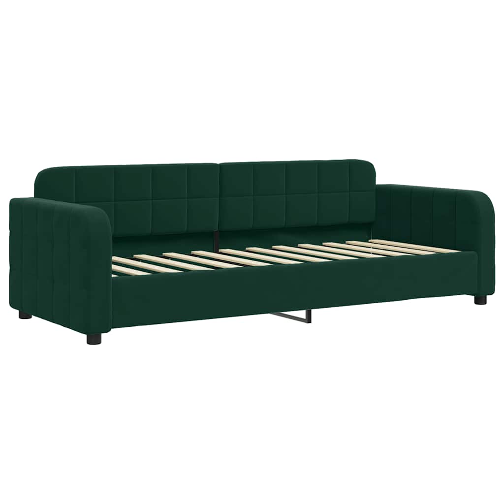 Tagesbett mit Matratze Dunkelgrün 80x200 cm Samt