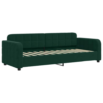Tagesbett mit Matratze Dunkelgrün 80x200 cm Samt
